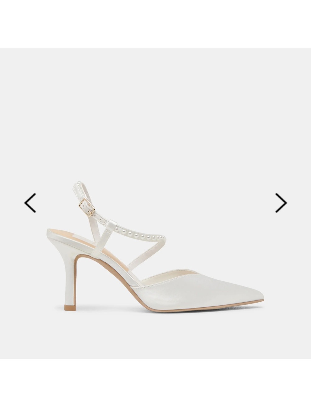 Kamra Pearl Heels True White Satin